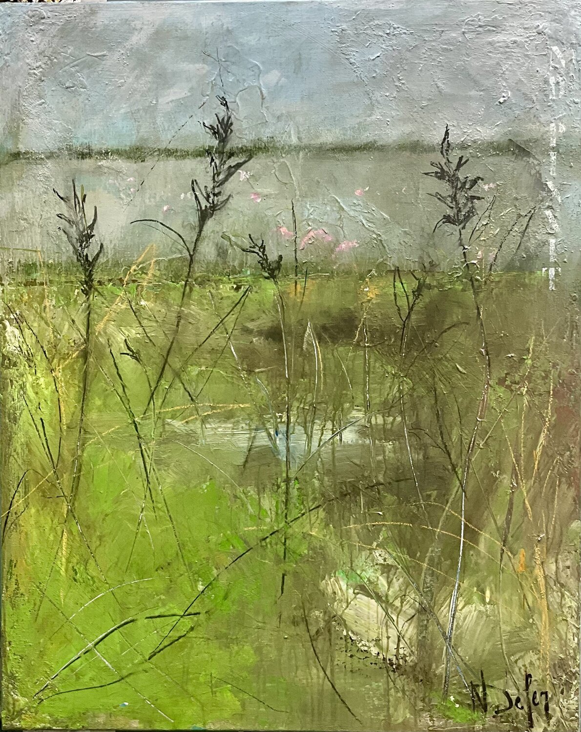 ENTRE CALME ET TEMPÊTE Nadine Defer Original painting for sale