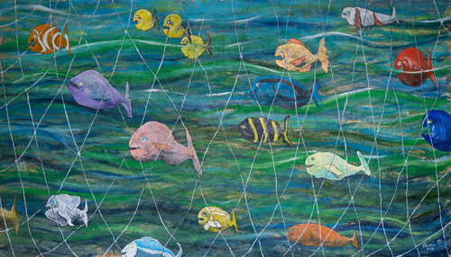 In Rete by Piero Casarin, Painting for Sale on Select