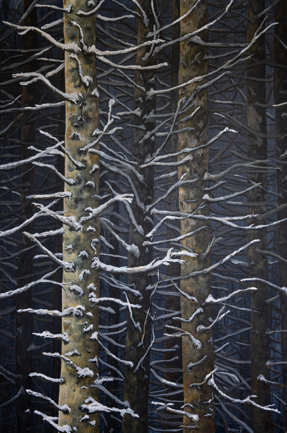 Bosco d'Inverno Piero Casarin Original painting for sale