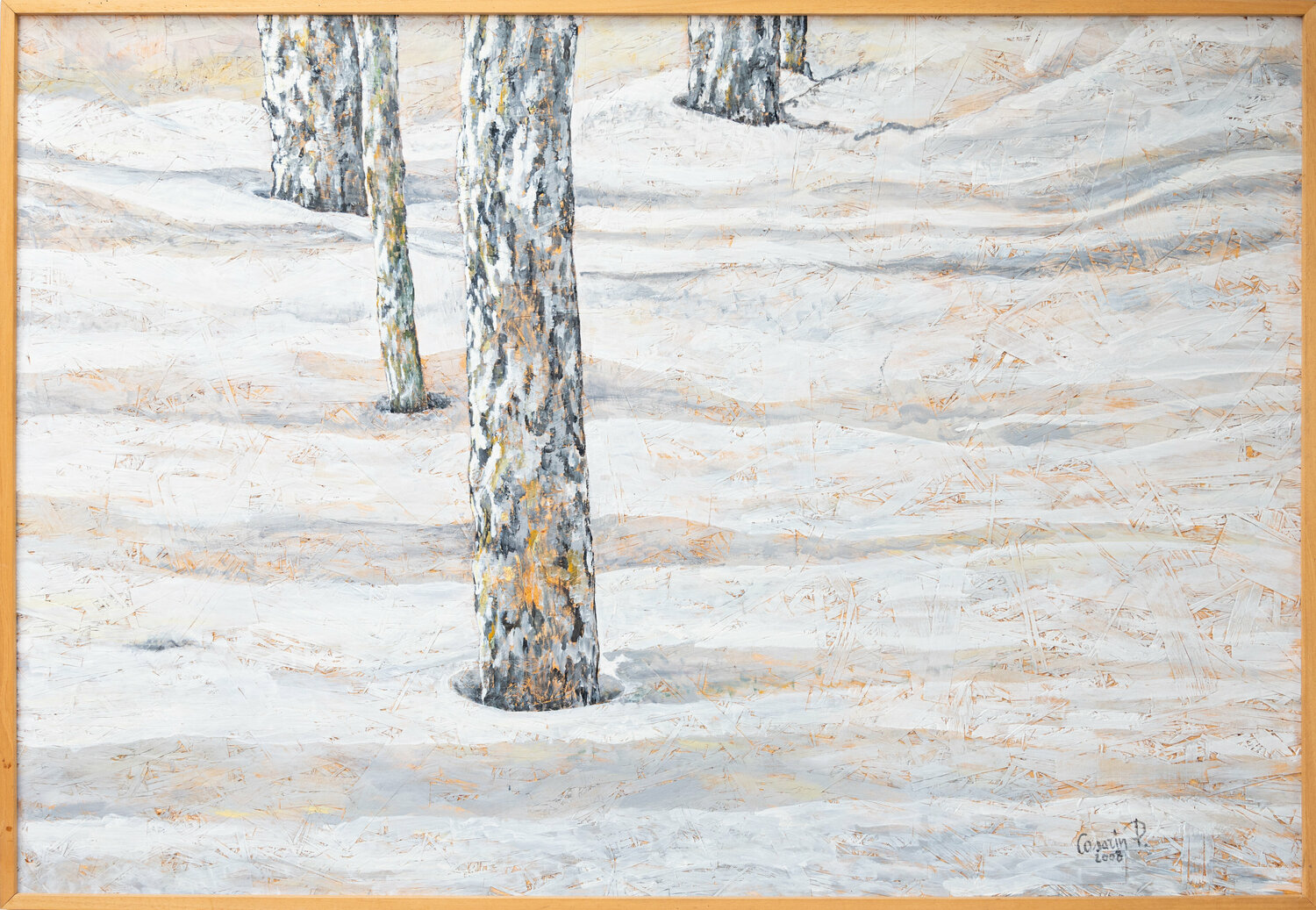 ALBERI NELLA NEVE Piero Casarin Original painting for sale