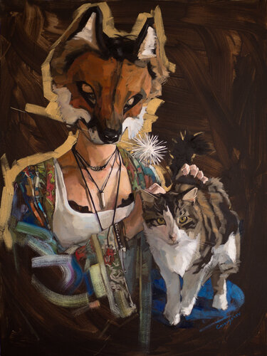 Opal-Fox by Oleksii Gnievyshev, Painting for Sale on Select