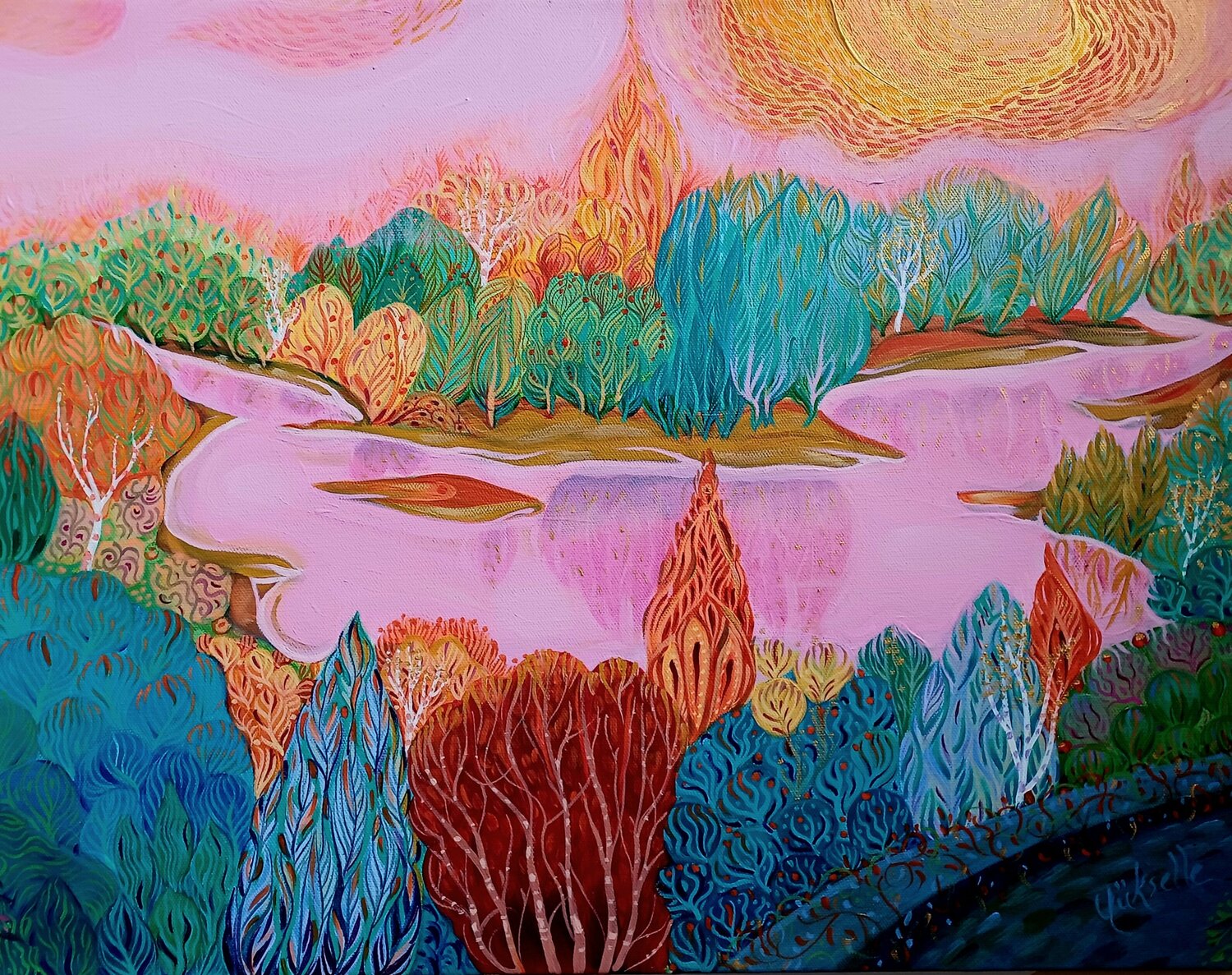 Saugeen In The Pink Yüksel Hassan Original painting for sale