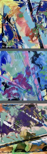 Artwork description:  Abstract is something unusual and magical. For each person, the same abstraction is something different and something special. One person will think that this is the sea and the other about winter, but for someone it will be a waterf by Yaroslav Yasenev, Painting for Sale on Select