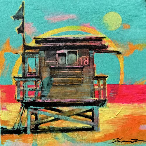 Turquoise sky by Yaroslav Yasenev, Painting for Sale on Select