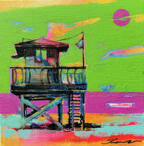 Purple moon by Yaroslav Yasenev, Painting for Sale on Select
