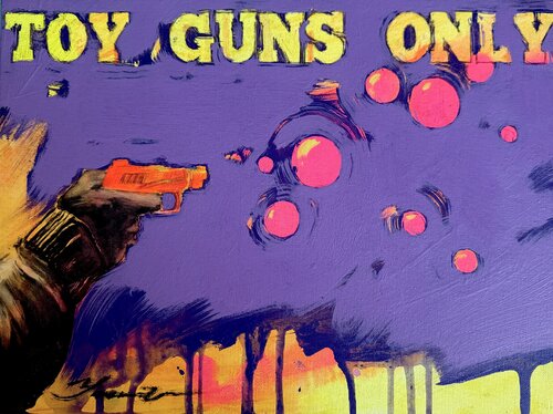 Toy guns only 1 by Yaroslav Yasenev, Painting for Sale on Select