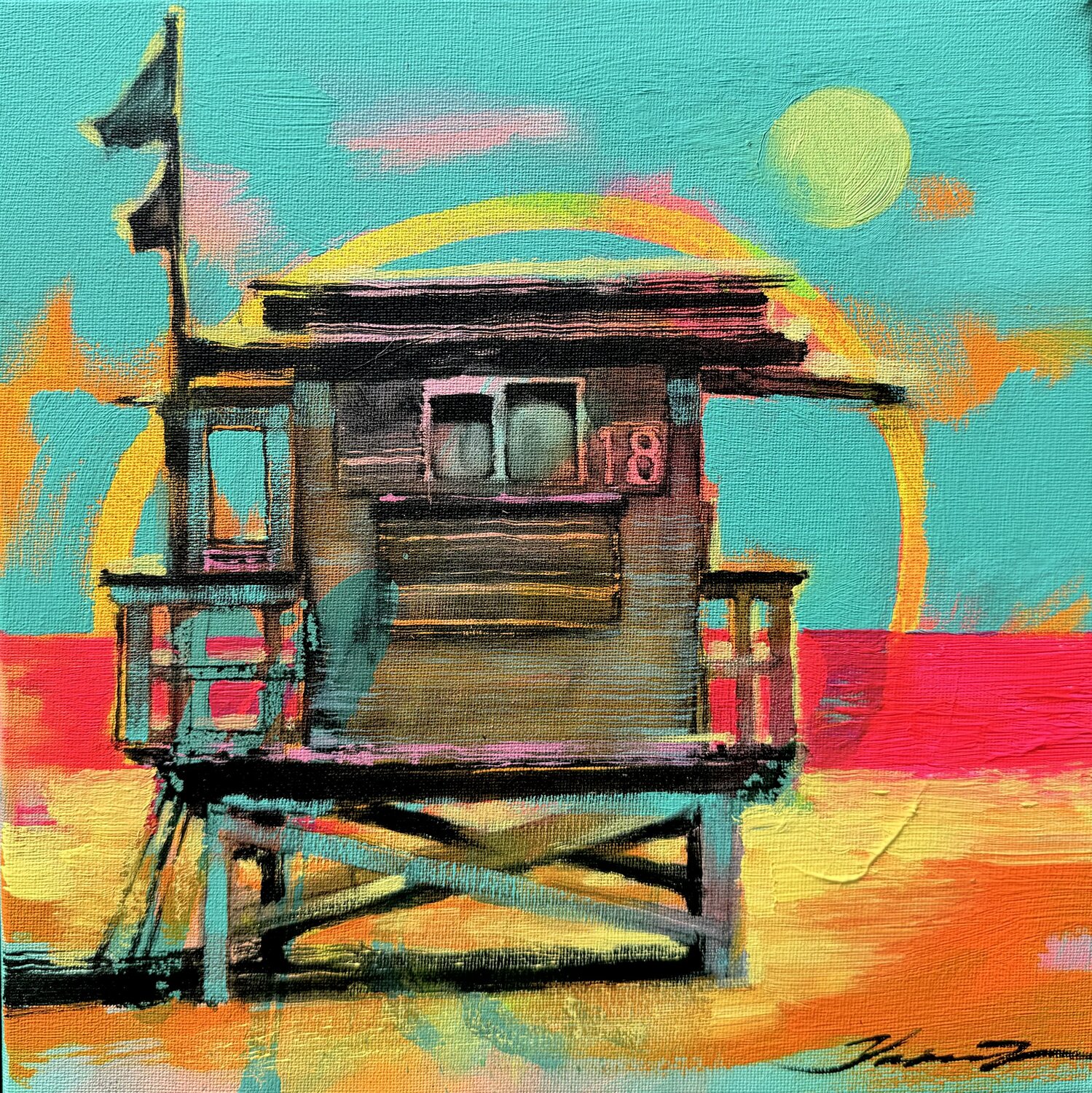 Turquoise sky Yaroslav Yasenev Original painting for sale