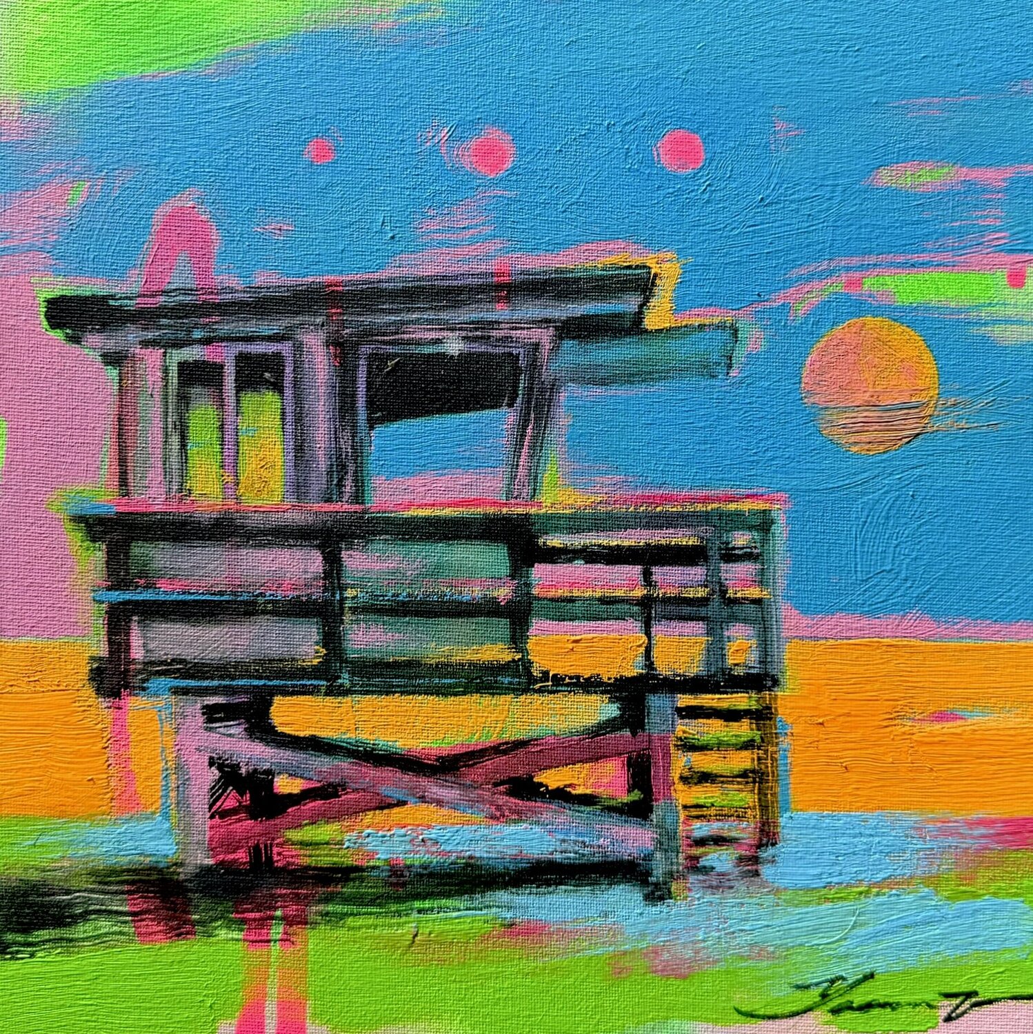 Green cloud Yaroslav Yasenev Original painting for sale