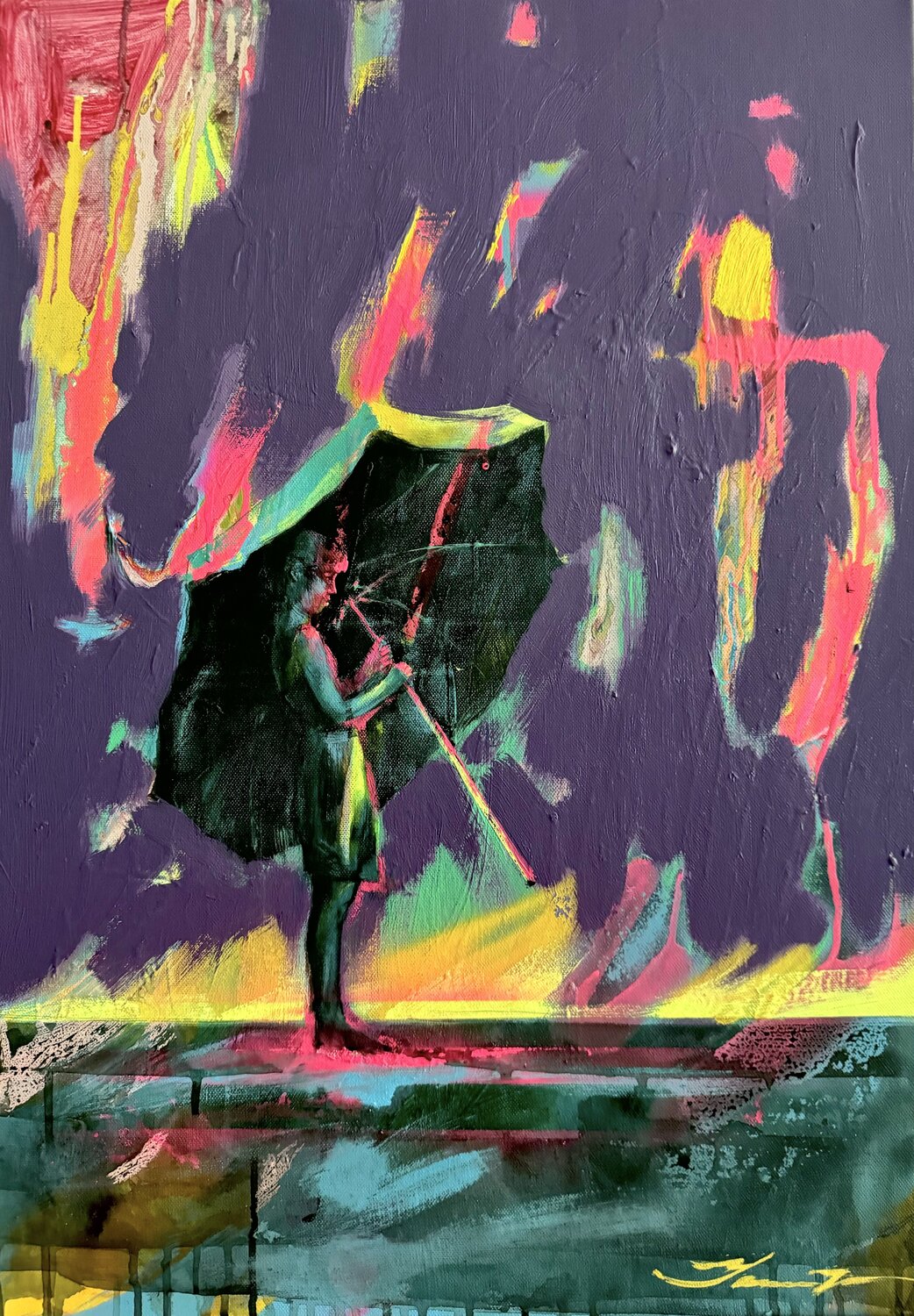 Purple rain Yaroslav Yasenev Original painting for sale