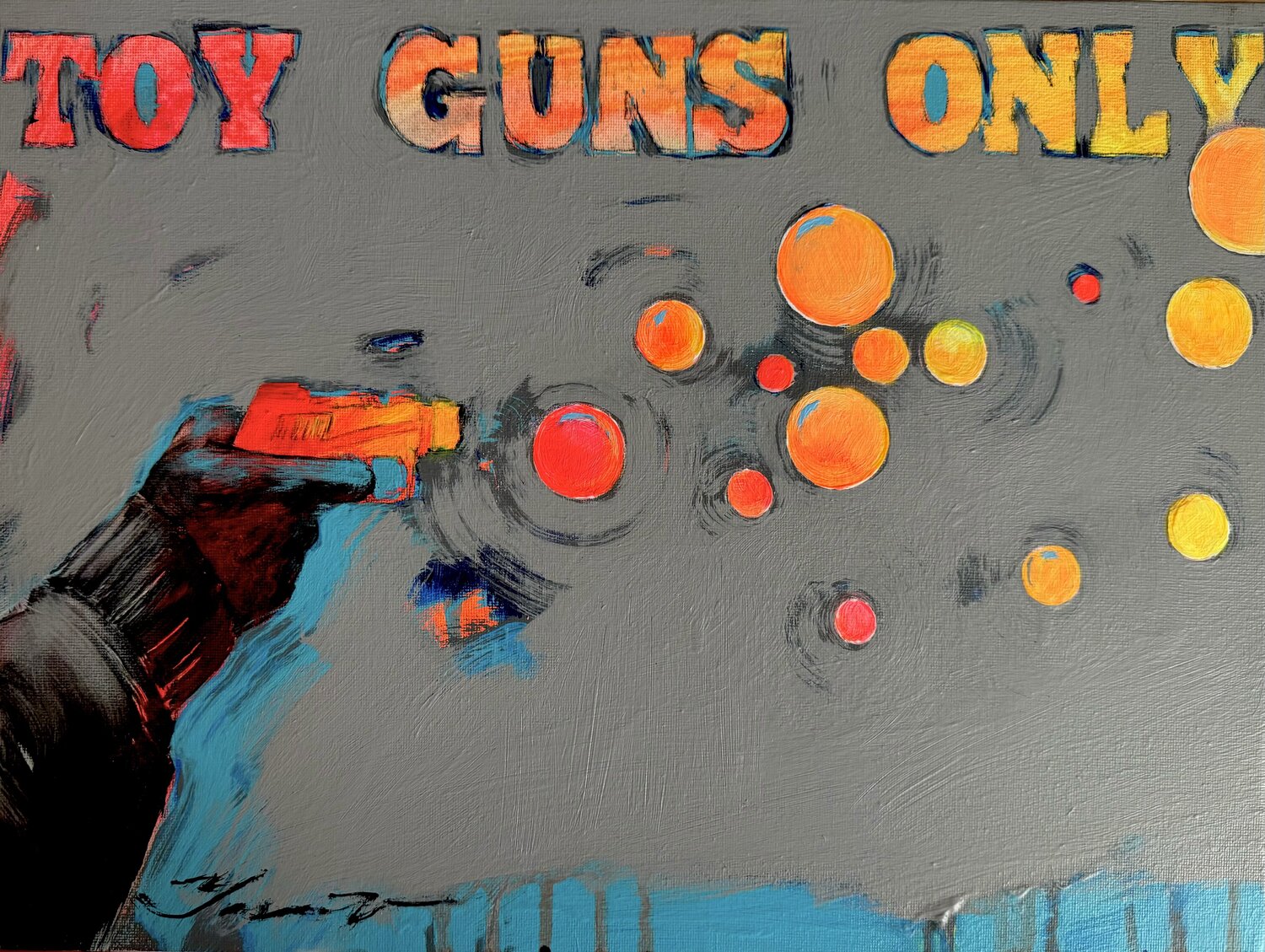 Toy guns only 5 Yaroslav Yasenev Original painting for sale