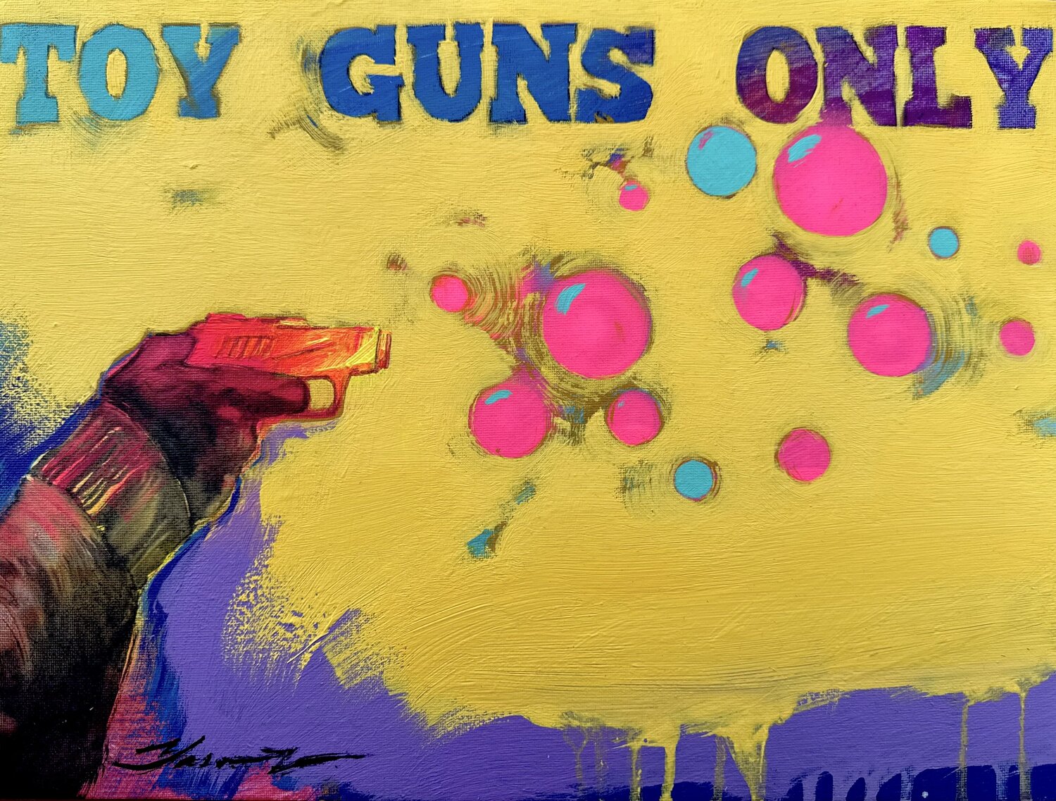 Toy guns only 6 Yaroslav Yasenev Original painting for sale