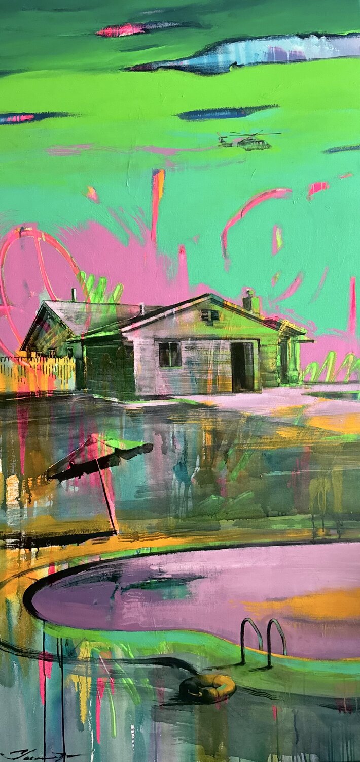 Pink pool 2 Yaroslav Yasenev Original painting for sale