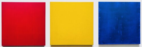 Wer hat Angst vor Rot, Gelb und Blau, Inspiration durch Barnett Newman by Thomas Peter Kausel, Painting for Sale on Select