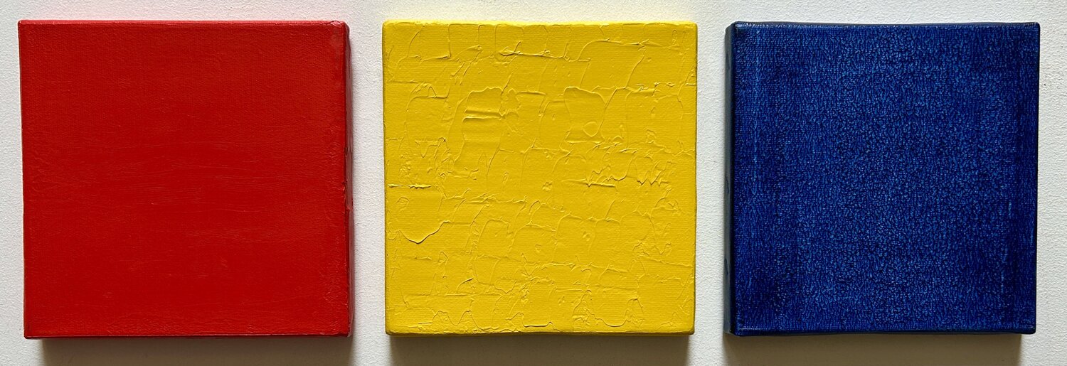 Wer hat Angst vor Rot, Gelb und Blau? Thomas Peter Kausel Original painting for sale