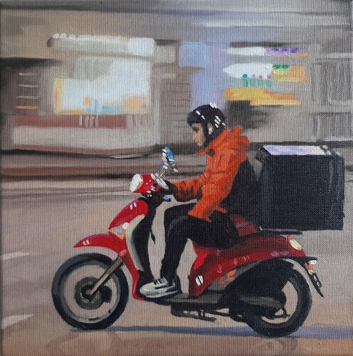 Deliveryman by Ulla Kutter, Painting for Sale on Select