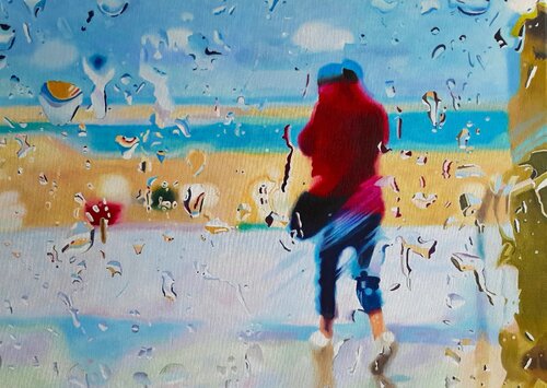 Rainy Beach II by Ulla Kutter, Painting for Sale on Select