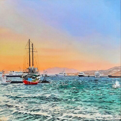 Mykonos by Ulla Kutter, Painting for Sale on Select