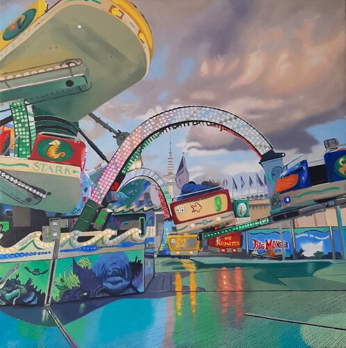 Fun Fair 2 by Ulla Kutter, Painting for Sale on Select