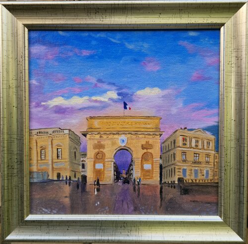 Abendhimmel über Montpellier by Ulla Kutter, Painting for Sale on Select