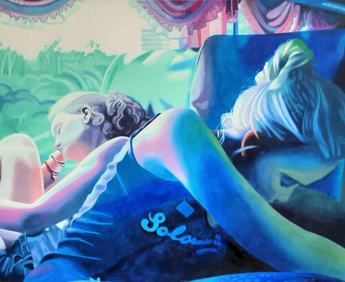 Girls on the bus by Ulla Kutter, Painting for Sale on Select