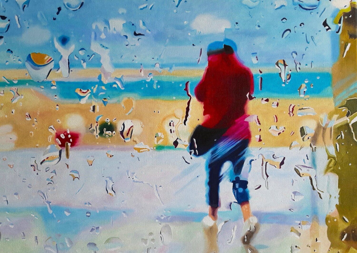 Rainy Beach II Ulla Kutter Original painting for sale