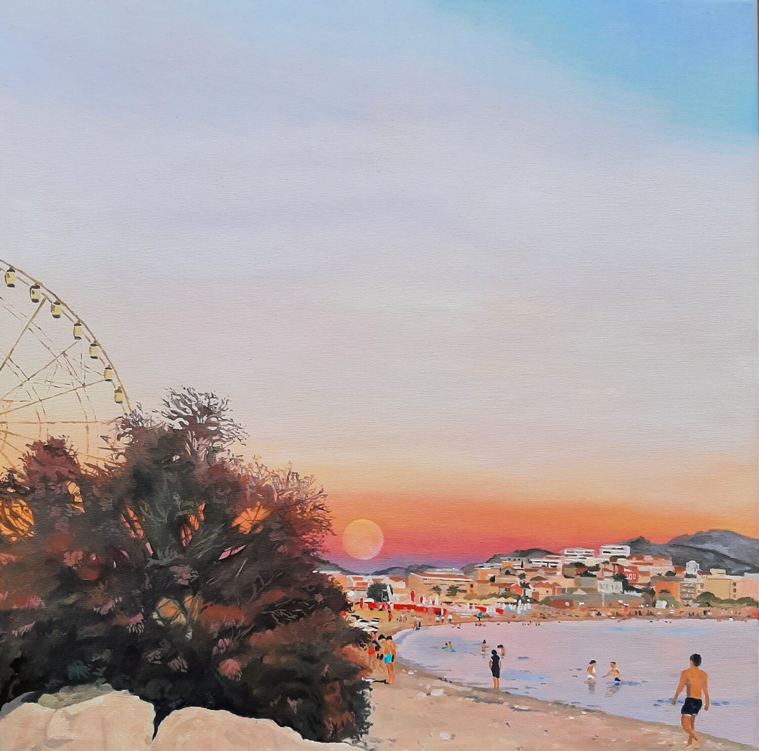 Plage du Prado, Marseille Ulla Kutter Original painting for sale