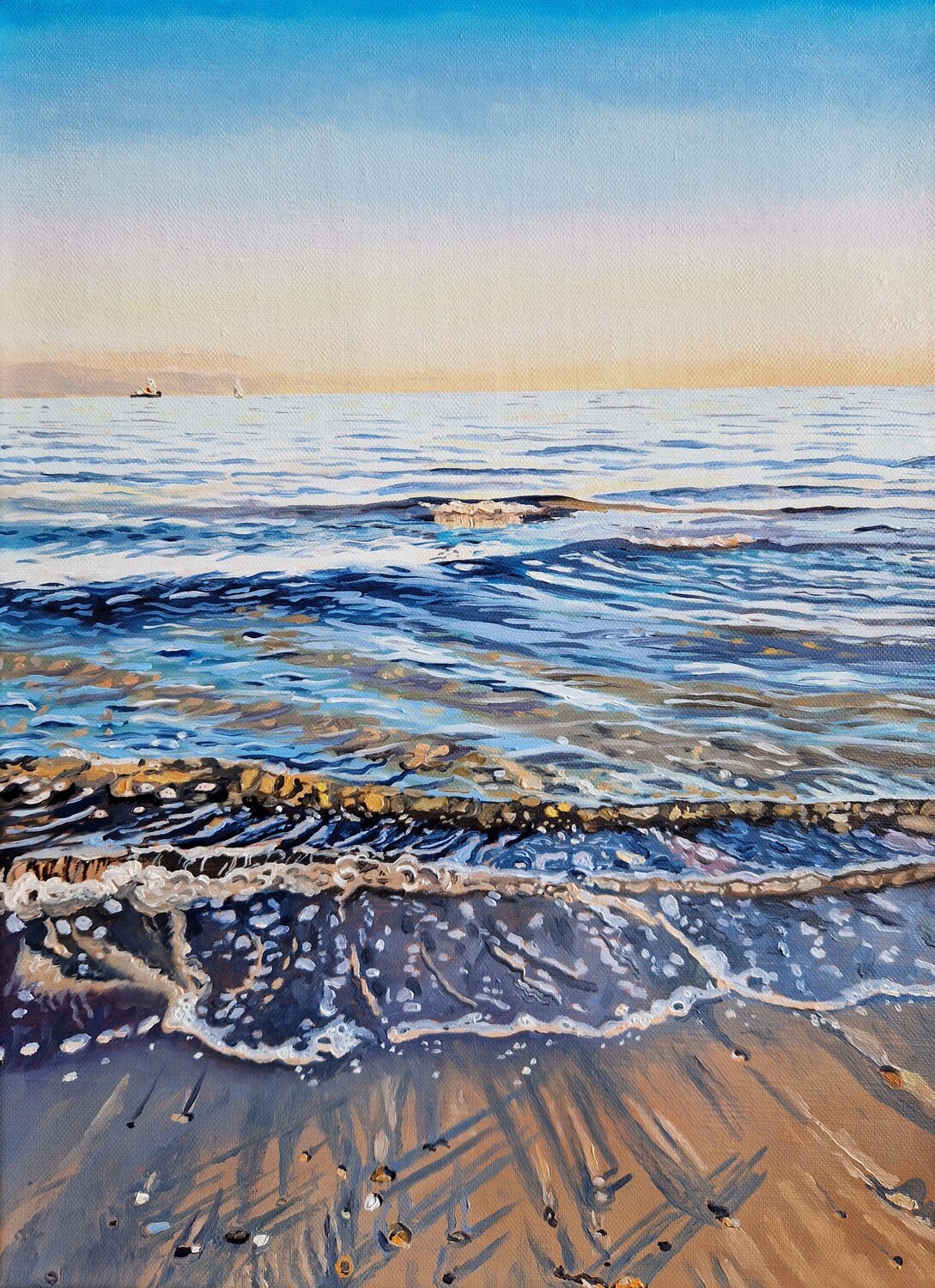 Das Meer im Abendlicht Ulla Kutter Original painting for sale