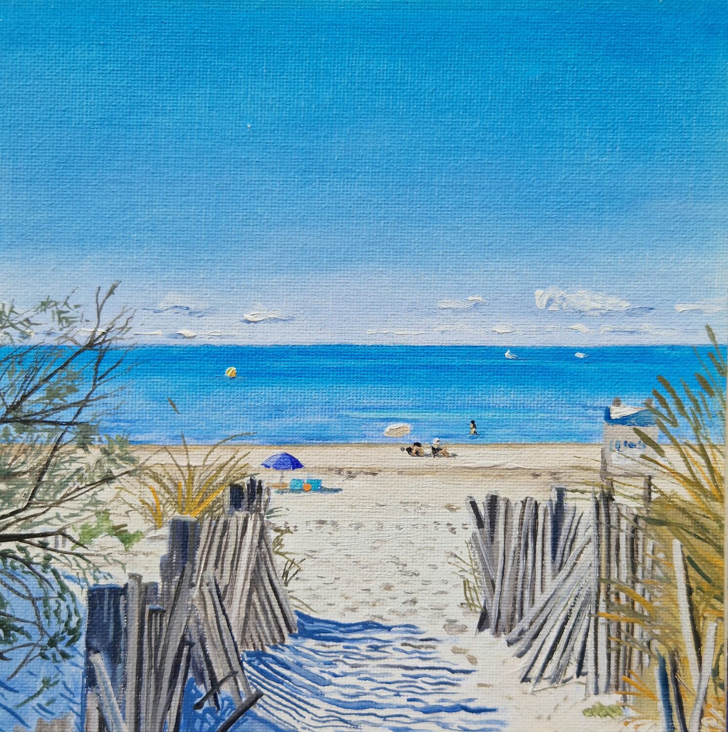 Plage de l'Espiguette Ulla Kutter Original painting for sale