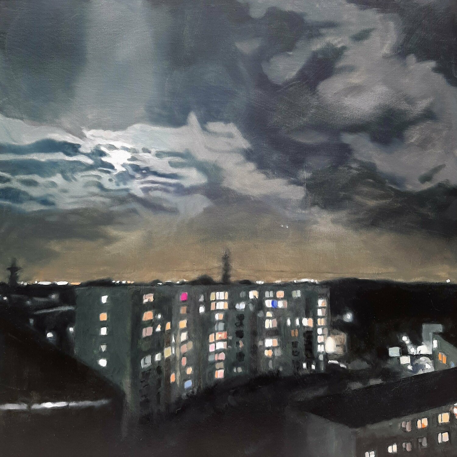 Lichter der Nacht Ulla Kutter Original painting for sale