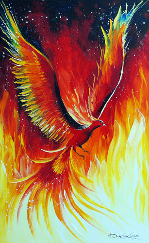 Phoenix bird by Olha Darchuk, Painting for Sale on Select