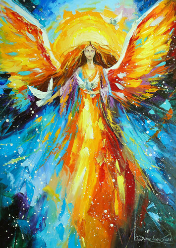 Angel of Peace by Olha Darchuk, Painting for Sale on Select