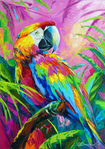 Parrot Macaw by Olha Darchuk, Painting for Sale on Select