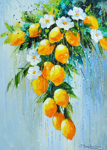 Lemon Flow by Olha Darchuk, Painting for Sale on Select
