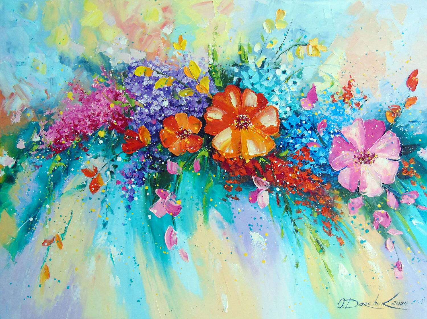 A gentle melody of flowers Olha Darchuk Original painting for sale