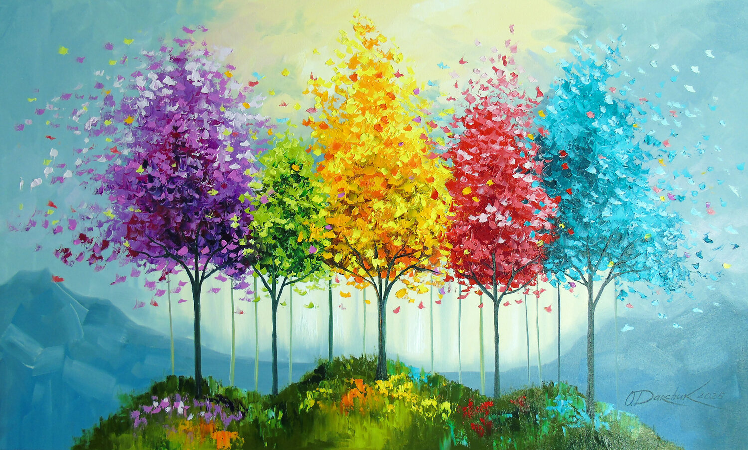 Trees of life on a fairy island Olha Darchuk Original painting for sale