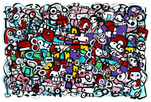 Market of souls by Riccardo Vitiello, Painting for Sale on Select