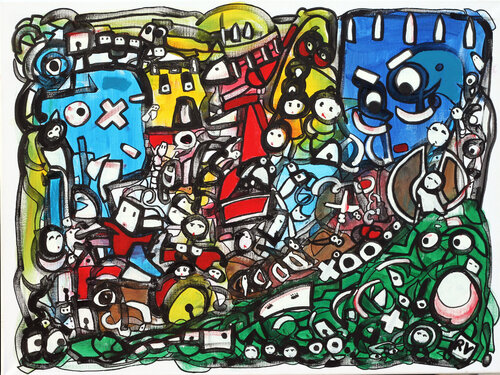 Talking elements by Riccardo Vitiello, Painting for Sale on Select