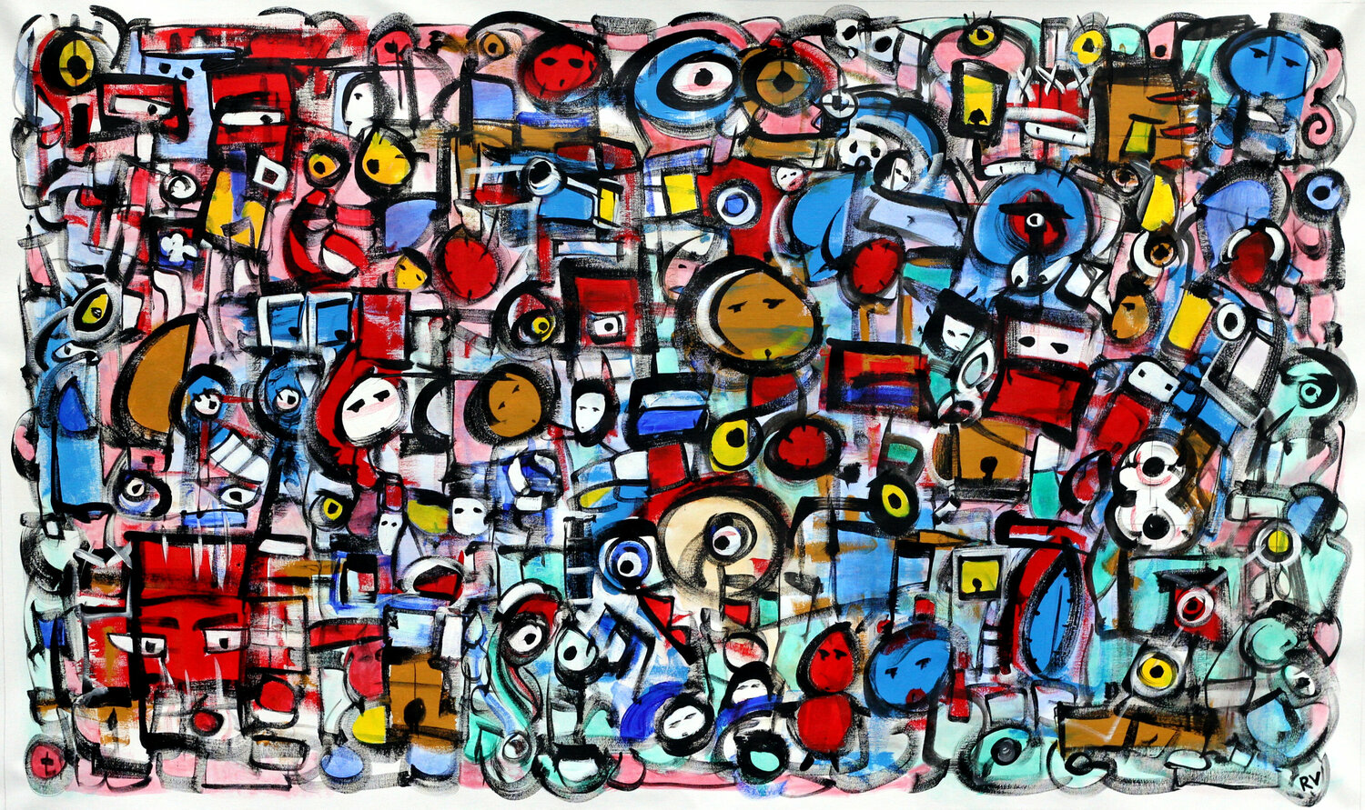 Pandemico III Riccardo Vitiello Original painting for sale