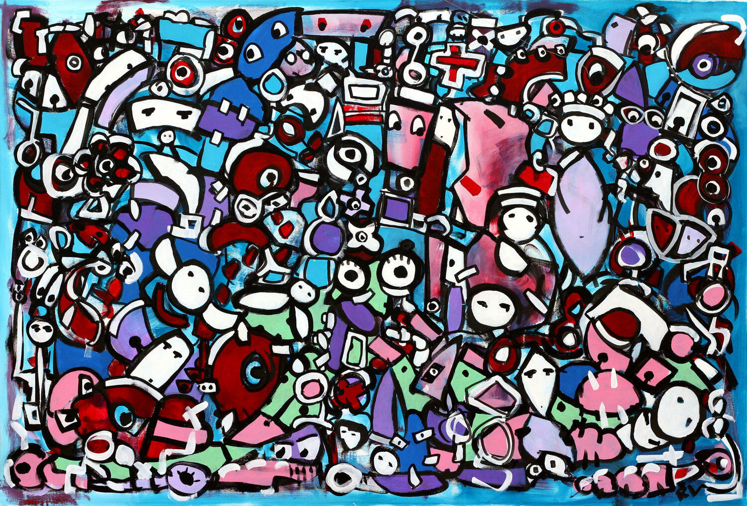 Lola and the green monster Riccardo Vitiello Original painting for sale