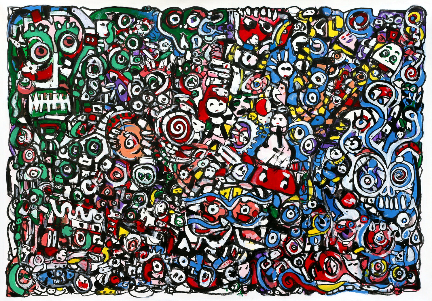 The caterpillar Riccardo Vitiello Original painting for sale