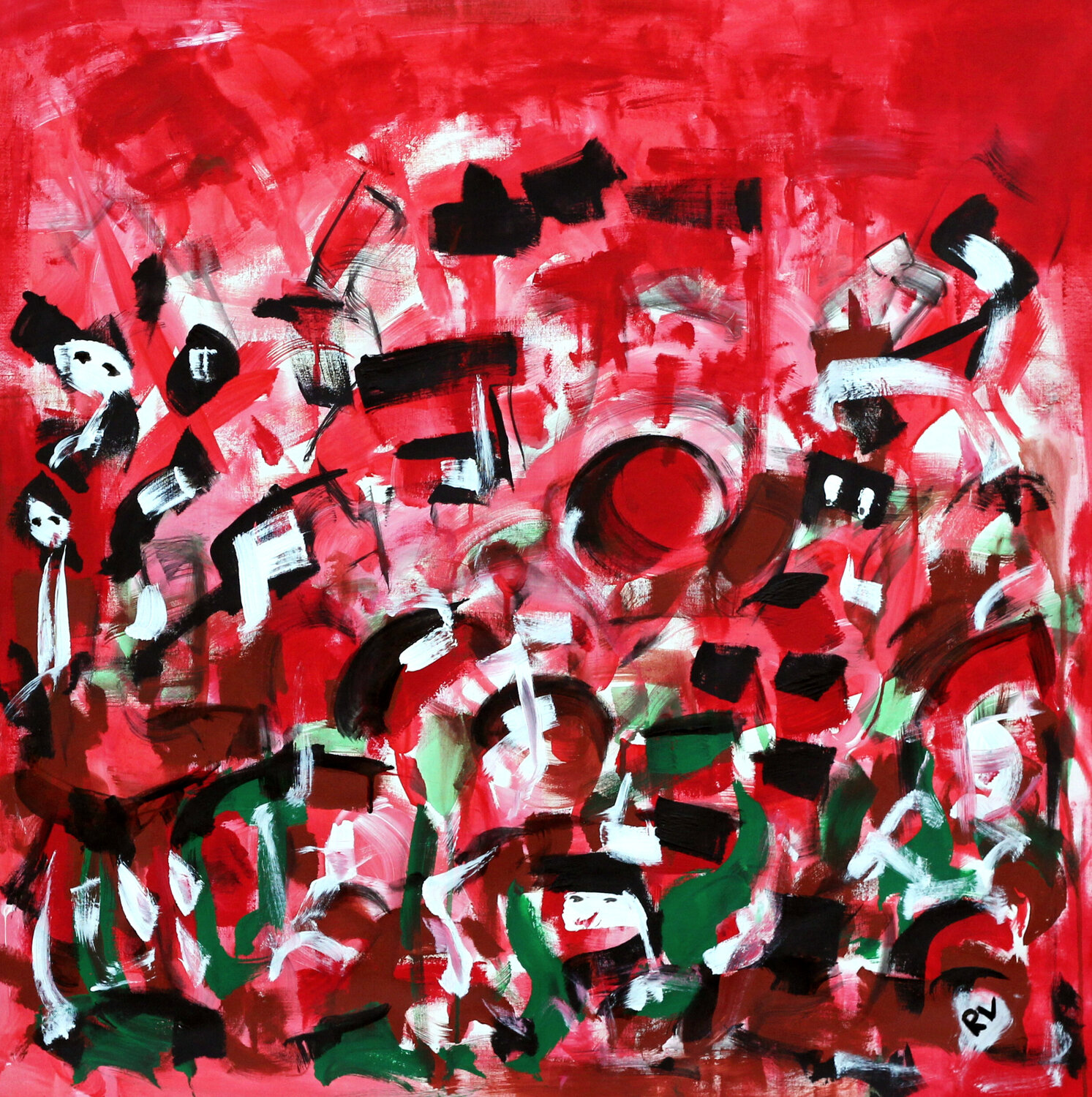 Blood red sky Riccardo Vitiello Original painting for sale