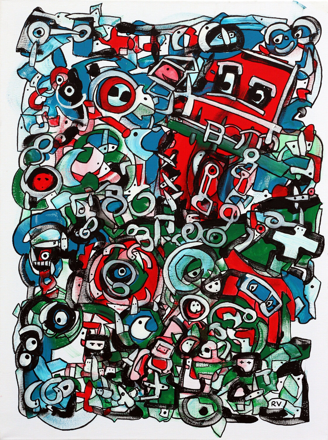 The big match Riccardo Vitiello Original painting for sale