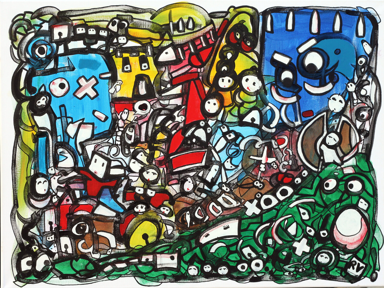 Talking elements Riccardo Vitiello Original painting for sale