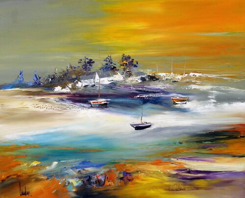 "Vibrations violines" by Thierry Landon, Painting for Sale on Select