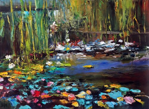 Nénuphars rama by Thierry Landon, Painting for Sale on Select
