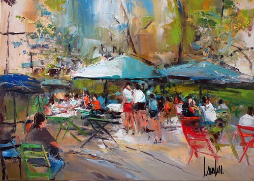 Tables estivales by Thierry Landon, Painting for Sale on Select