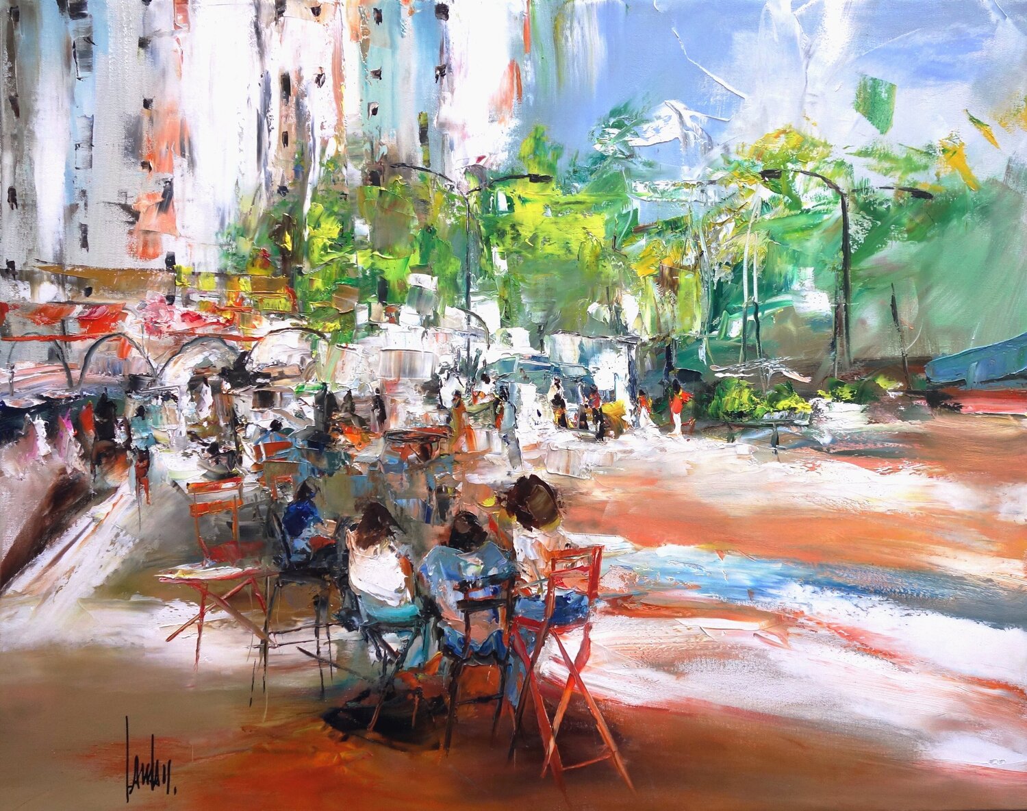 Terrasse lounge Thierry Landon Original painting for sale
