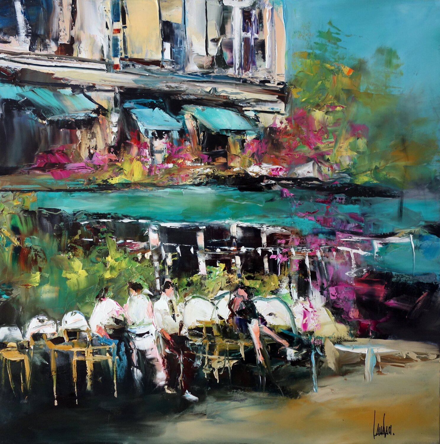 Happy hours Thierry Landon Original painting for sale