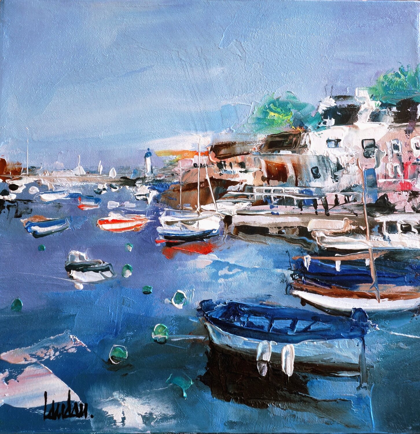 Temps bleu Thierry Landon Original painting for sale