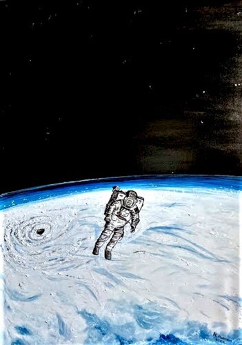 Nel vuoto dello spazio (2022) - olio su tela - cm 50 x 70 by Massimo Mancuso, Painting for Sale on Select